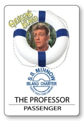 Proffesor Gilligans Island ID Badge Cosplay party Accessory